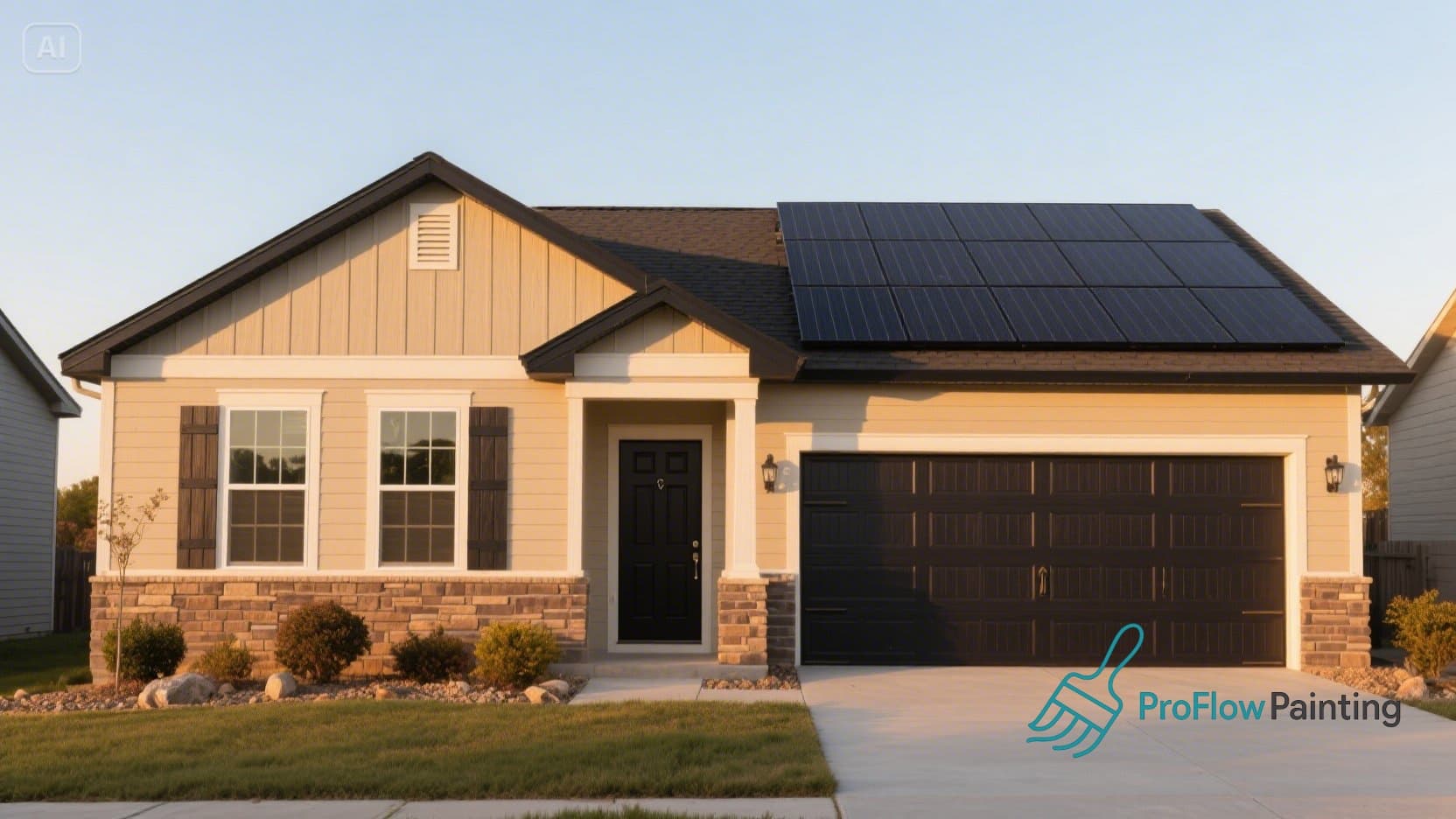 Newly painted single-story residential home